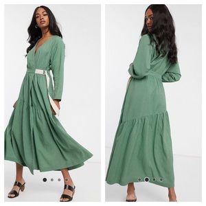 ASOS design textured wrap maxi dress